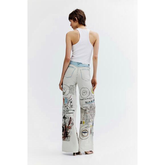 NWT H&M x Basquiat x Ev&Tela Straight Relaxed High Jeans 31 - Picture 3 of 7